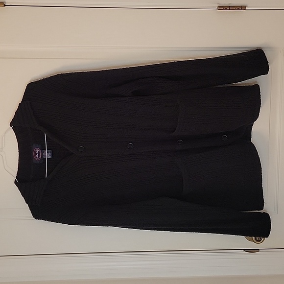 Allen Solly Vintage Wool Blend Cardigan with Pockets.Black Size M EUC